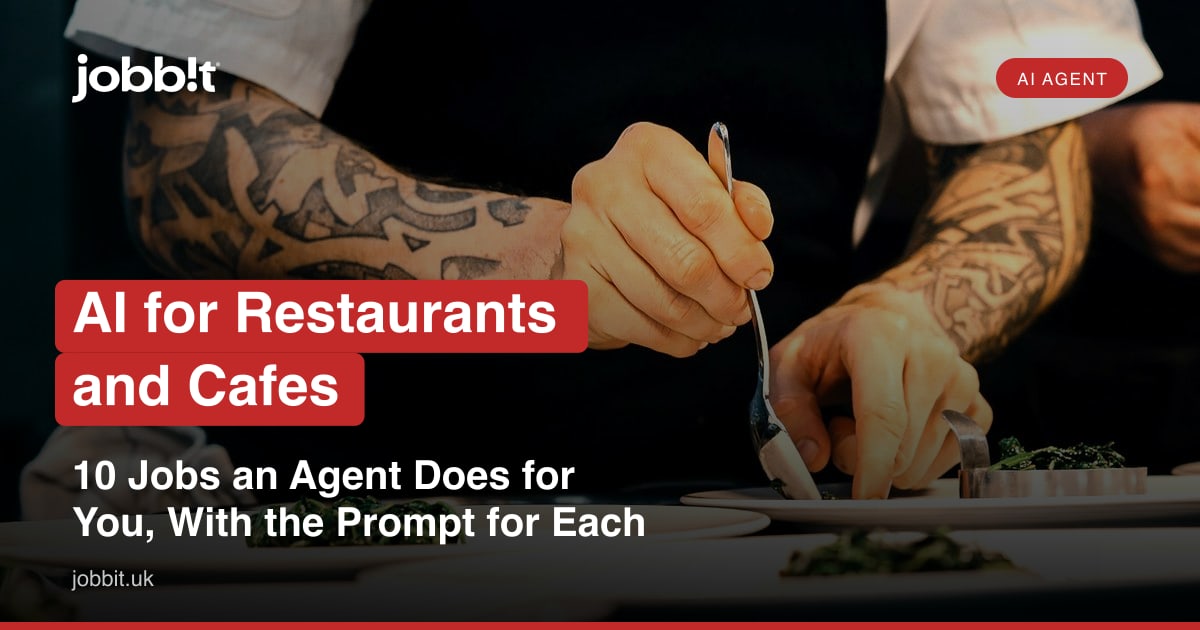 AI til restauranter og caféer: 10 opgaver, agenten tager for dig, med prompten til hver