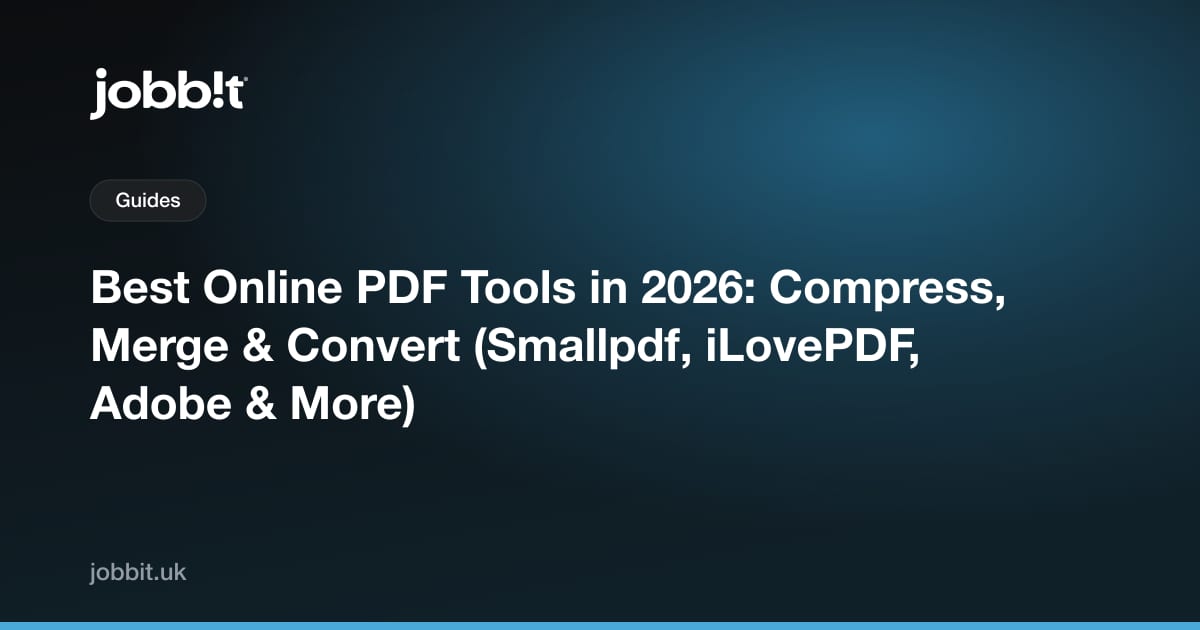 Bedste online PDF-værktøjer i 2026: Komprimér, flet & konvertér (Smallpdf, iLovePDF, Adobe m.fl.)