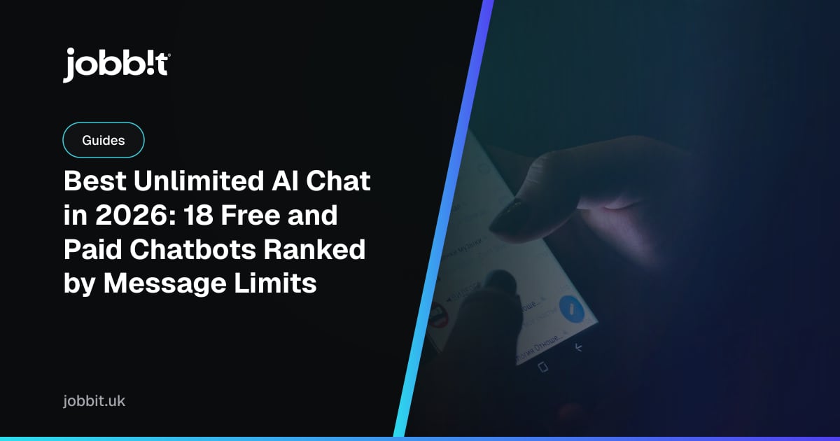 Bedste ubegrænsede AI-chat i 2026: 18 gratis og betalte chatbots rangeret efter beskedgrænser (ChatGPT, Claude, Gemini, DeepSeek, Jobbit)