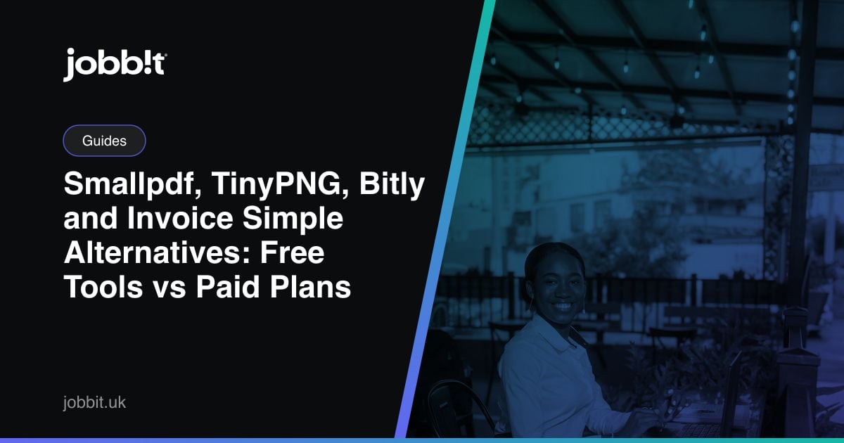 Alternativas a Smallpdf, TinyPNG, Bitly e Invoice Simple en 2026: gratis vs de pago comparados (iLovePDF, Adobe, Canva, Jobbit)