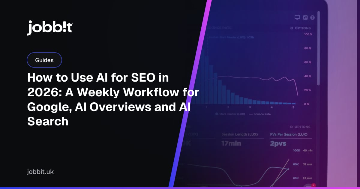 2026년 SEO에 AI를 활용하는 방법: Google, AI Overviews, AI 검색을 위한 주간 워크플로