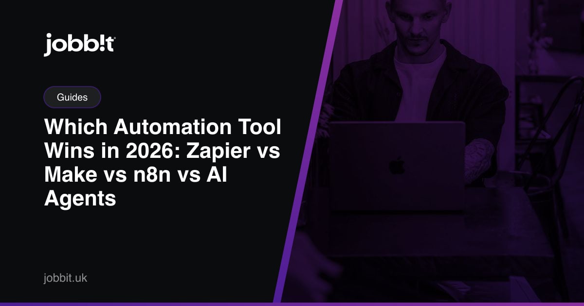 Qué herramienta de automatización gana en 2026: Zapier frente a Make frente a n8n frente a agentes de IA